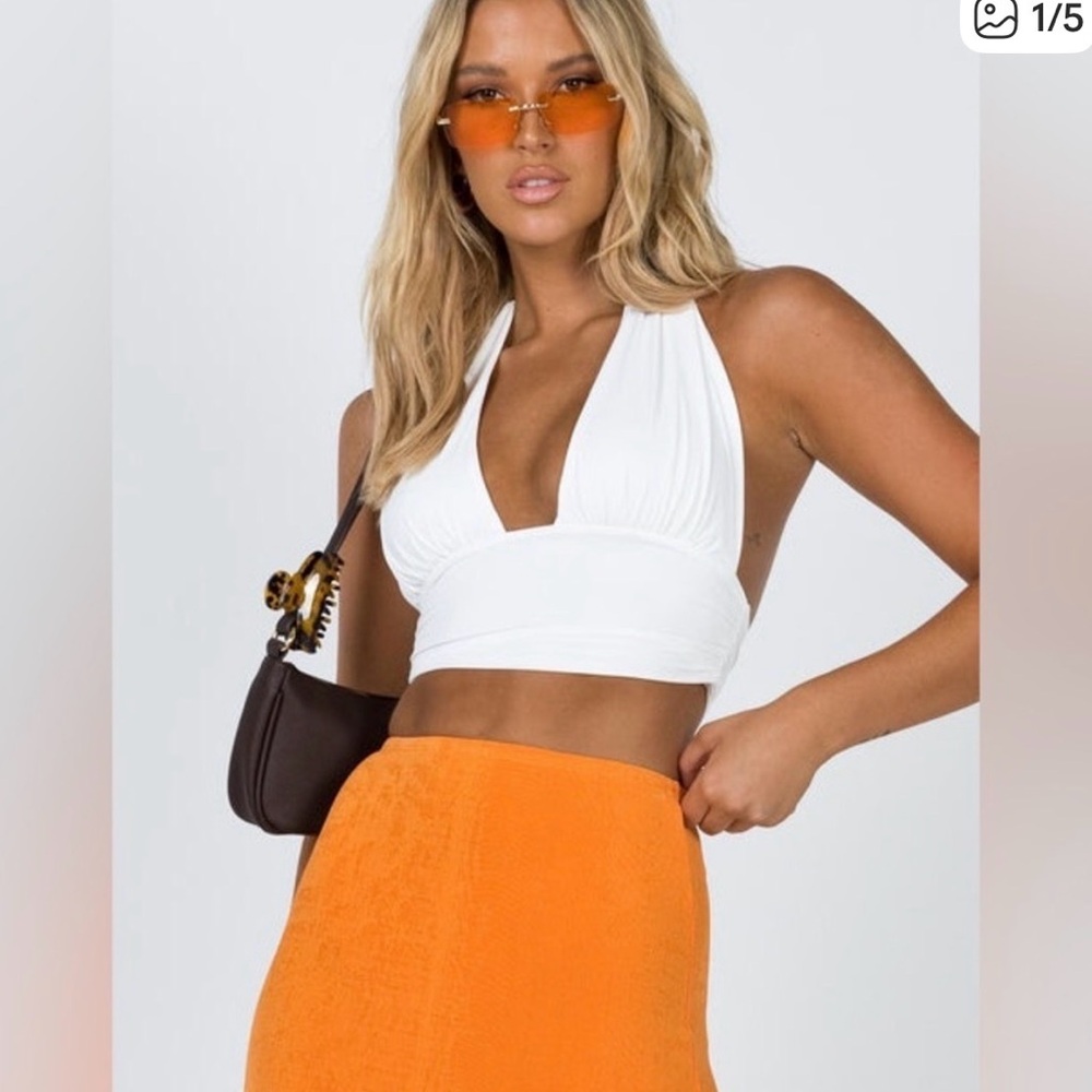Princess Polly Jordy Halter White Top